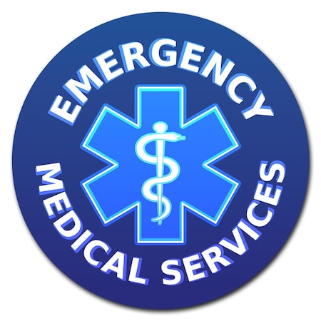 Emergency Medical Services Circle Corrugated Plastic Sign